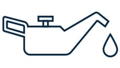 Oil can icon with a droplet, symbolizing engine oil change or low oil level alert.