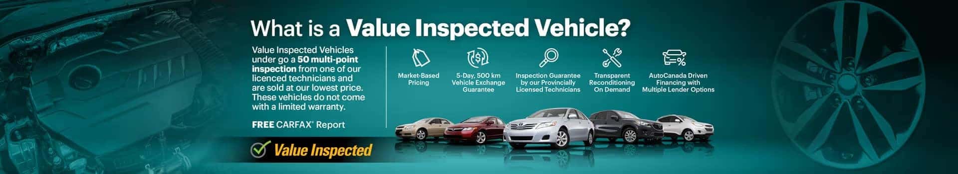 AC Value Inspected promotional banner highlighting vehicle inspection value program